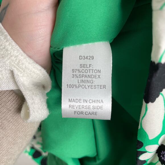 Alexia Admor Sammie Mini Dress 60s Green Floral Size 4 Retro Square Neck - Picture 10 of 12